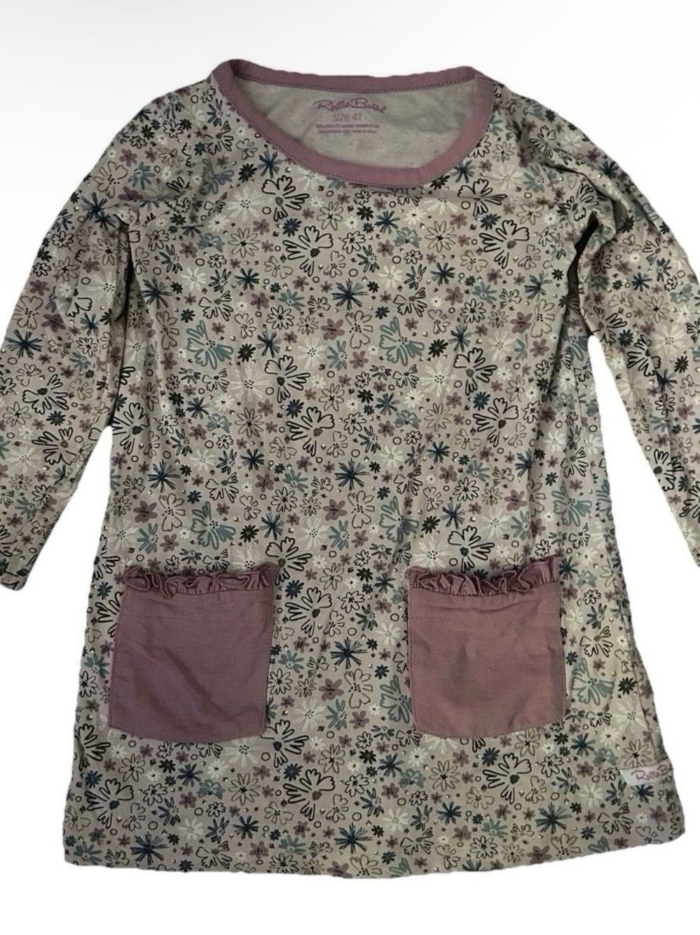 Ruffle Butts Toddler Girl Long Sleeve Dress Size 4T